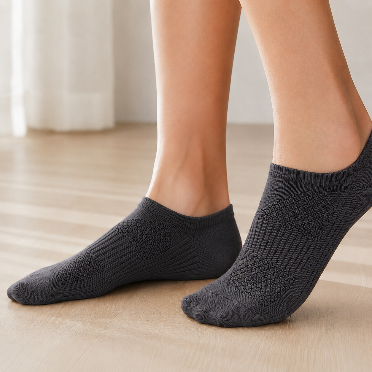 Chaussettes de cheville respirantes en soie glacée antibactérienne (5 paires) - image 4