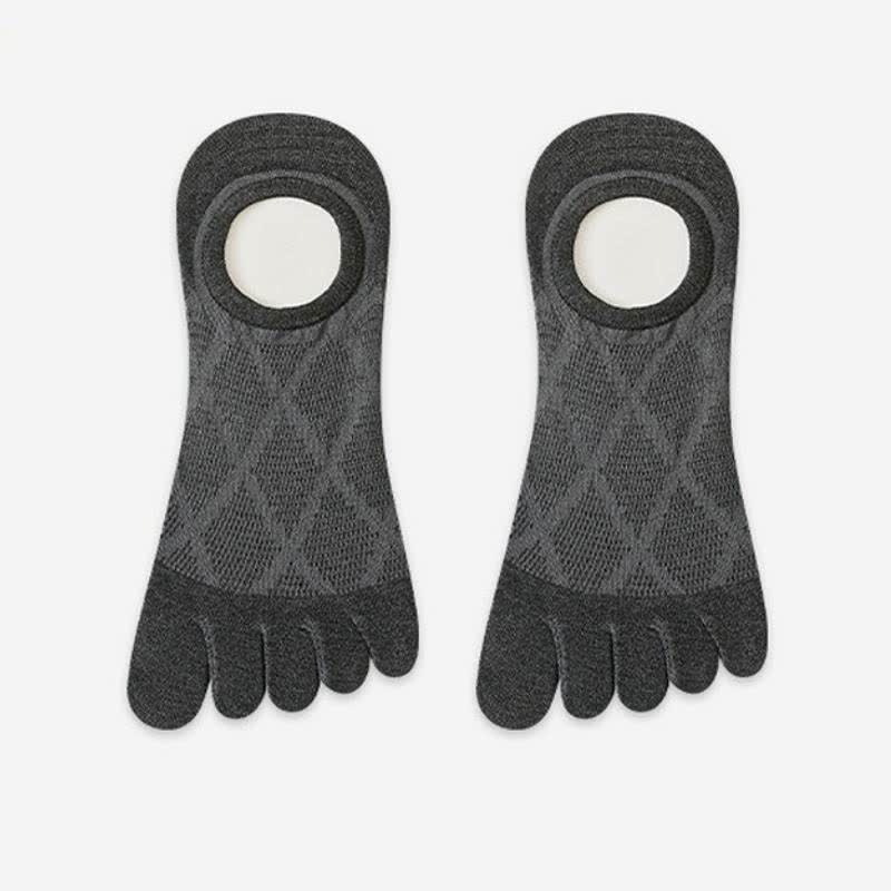 Chaussettes invisibles respirantes en bambou à cinq orteils (3 paires) - Gris foncé - EU36-45 (US3-11) - image 6