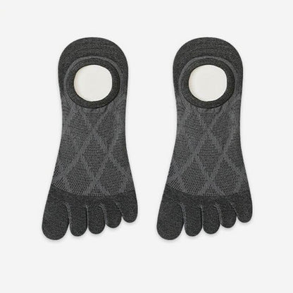 Chaussettes invisibles respirantes en bambou à cinq orteils (3 paires) - Gris foncé - EU36-45 (US3-11) - image 6