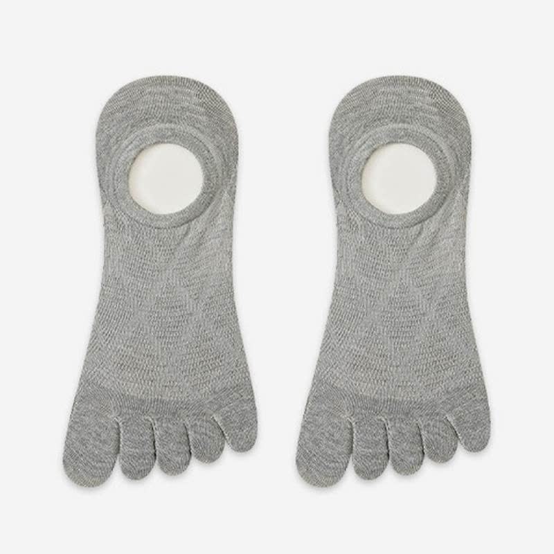 Chaussettes invisibles respirantes en bambou à cinq orteils (3 paires) - Gris clair - EU36-45 (US3-11) - image 7