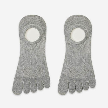 Chaussettes invisibles respirantes en bambou à cinq orteils (3 paires) - Gris clair - EU36-45 (US3-11) - image 7