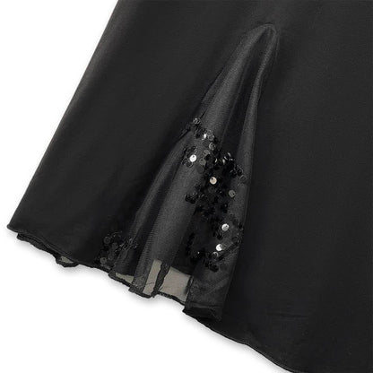 Robe midi grande taille à taille froncée, col en V en maille et manches courtes - image 5