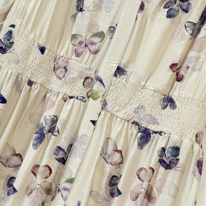Robes d'été légères vintage à fleurs, col en V et taille empire - image 3