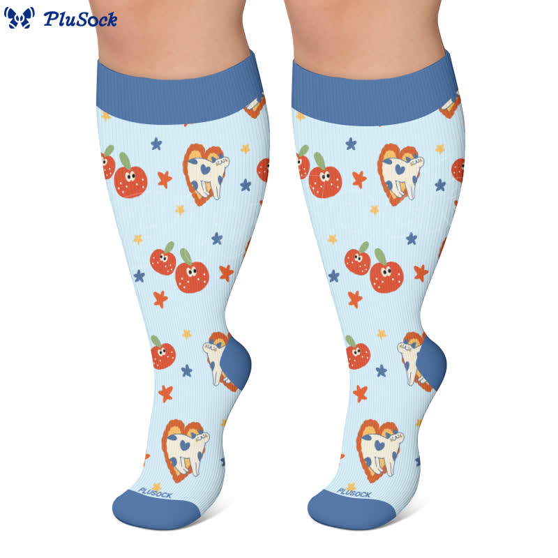 Chaussettes de compression grandes tailles à motifs chat et chien - image 7