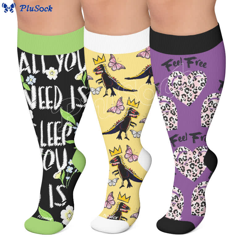 Chaussettes de compression Crown Dino Butterfly grandes tailles - image 0