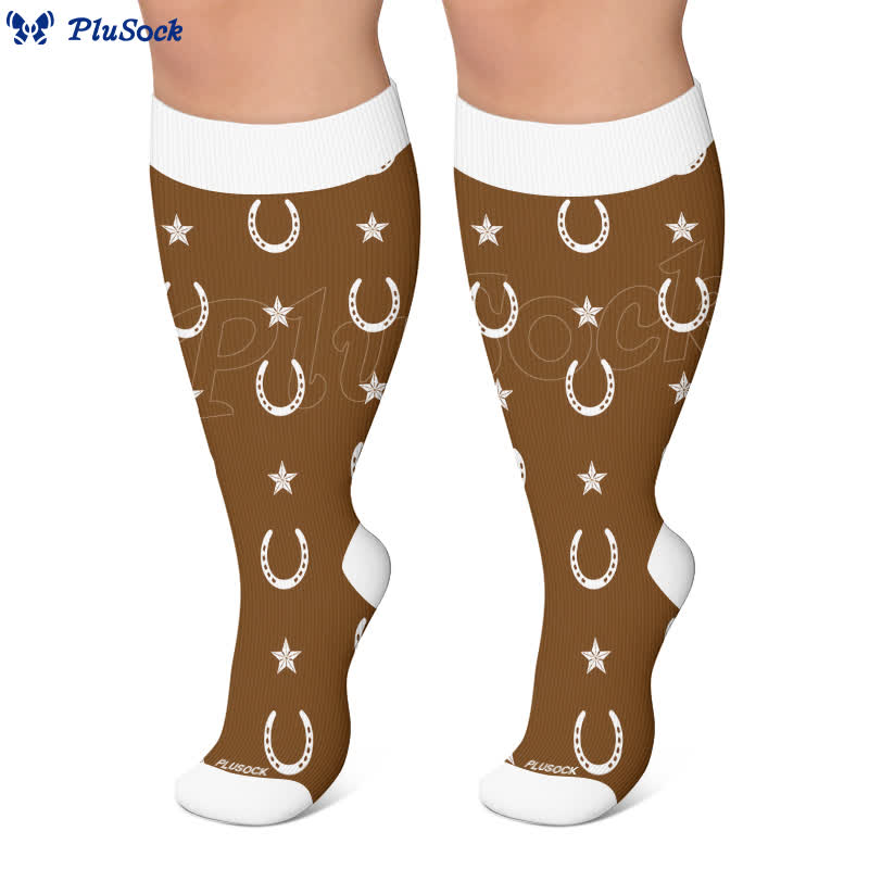 Chaussettes de compression papillon porte-bonheur fer à cheval grande taille - image 6