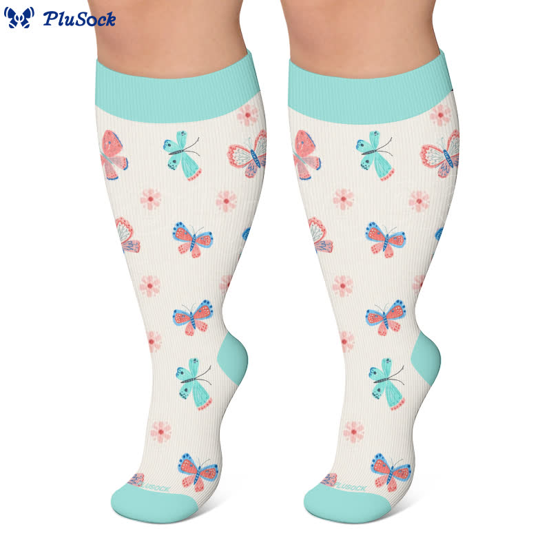 Chaussettes de compression papillon porte-bonheur fer à cheval grande taille - image 9