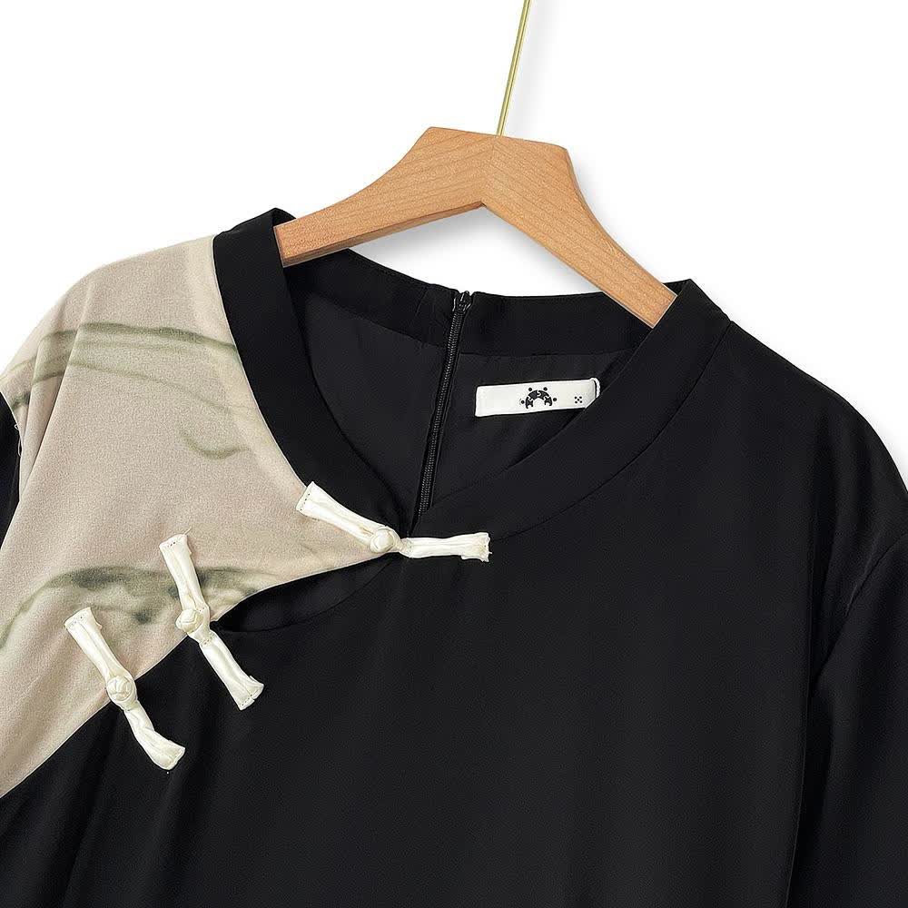 Robes d'été légères à manches courtes et col mandarin - image 1