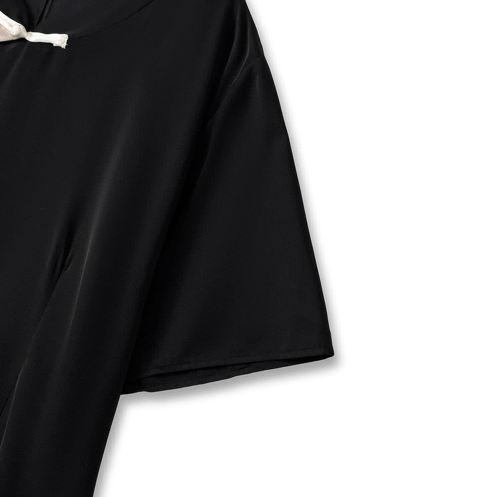 Robes d'été légères à manches courtes et col mandarin - image 3