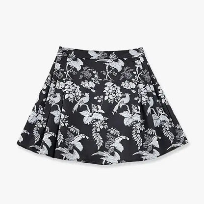 Ensembles d'été 2 pièces grande taille : haut à col mandarin et boutons brandebourg et jupe à imprimé floral - Mini jupe - 6XL - image 2