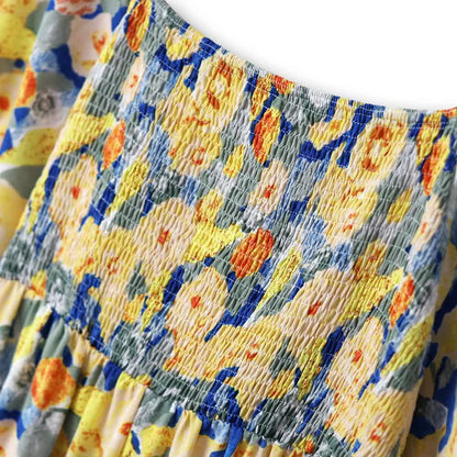Robe d'été légère à manches bouffantes et imprimé floral, grande taille empire - image 4