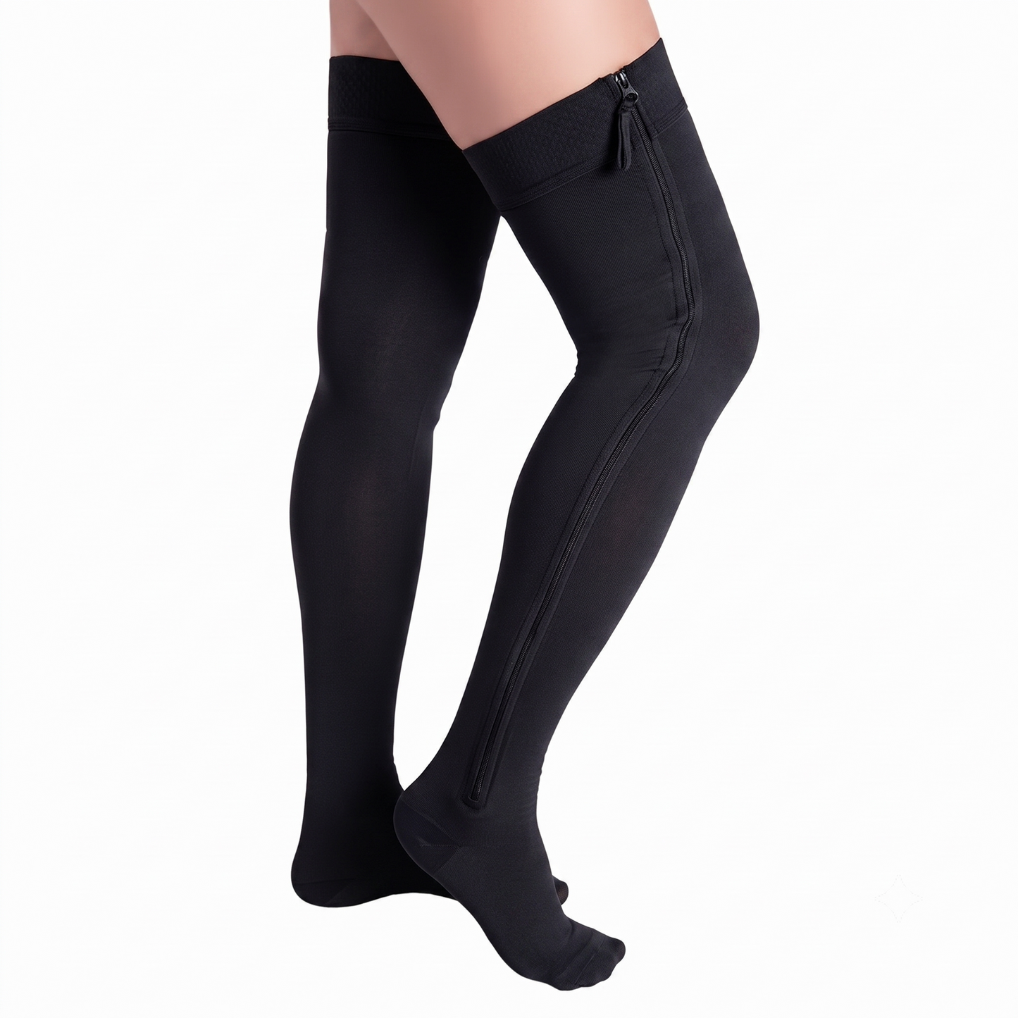 Chaussettes de compression élégantes à fermeture éclair - Noir - 4XL - image 1