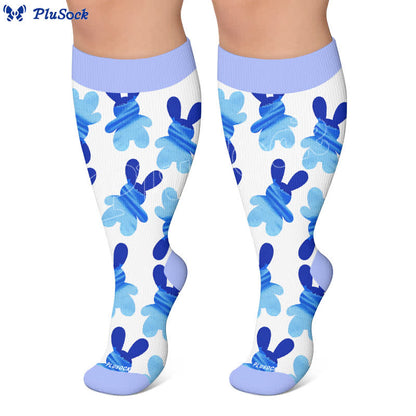 Chaussettes de compression patchwork lapin grande taille - image 4