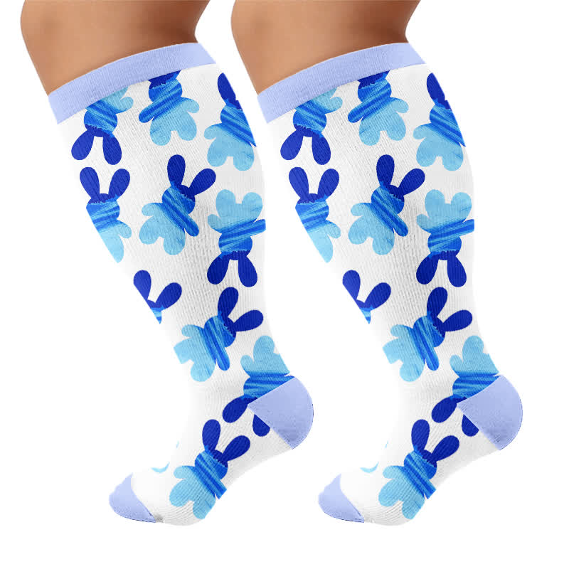 Chaussettes de compression patchwork lapin grande taille - image 8