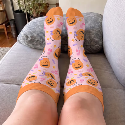 Chaussettes de compression grande taille Ghost Pumpkin - image 1