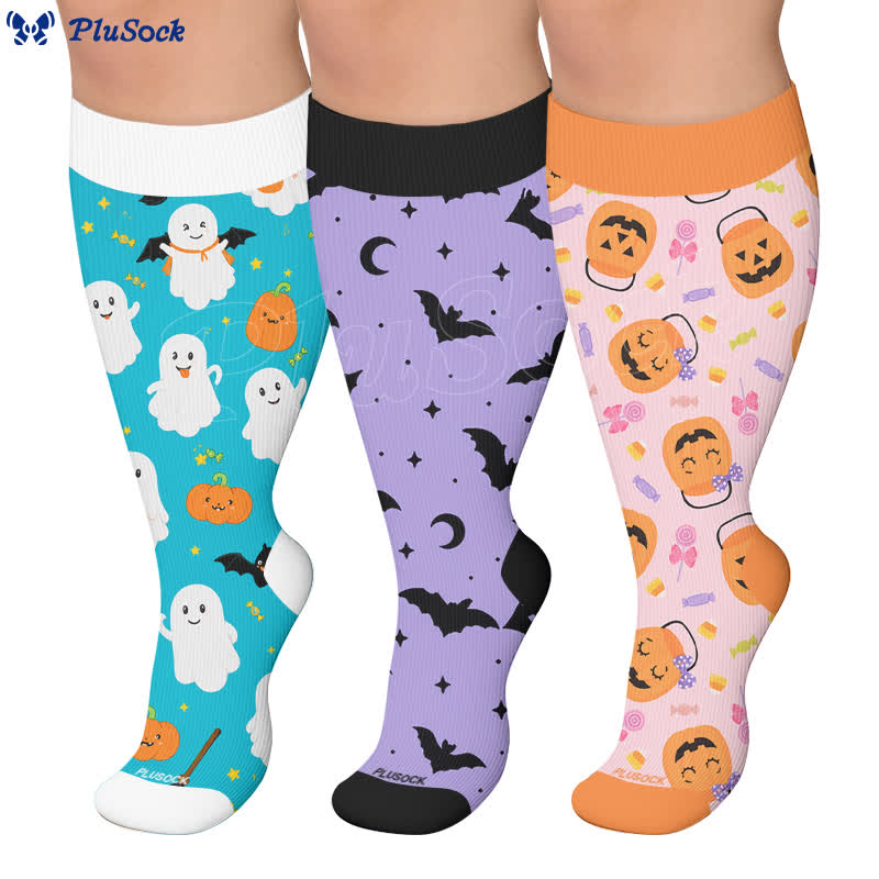 Chaussettes de compression grande taille Ghost Pumpkin - image 0
