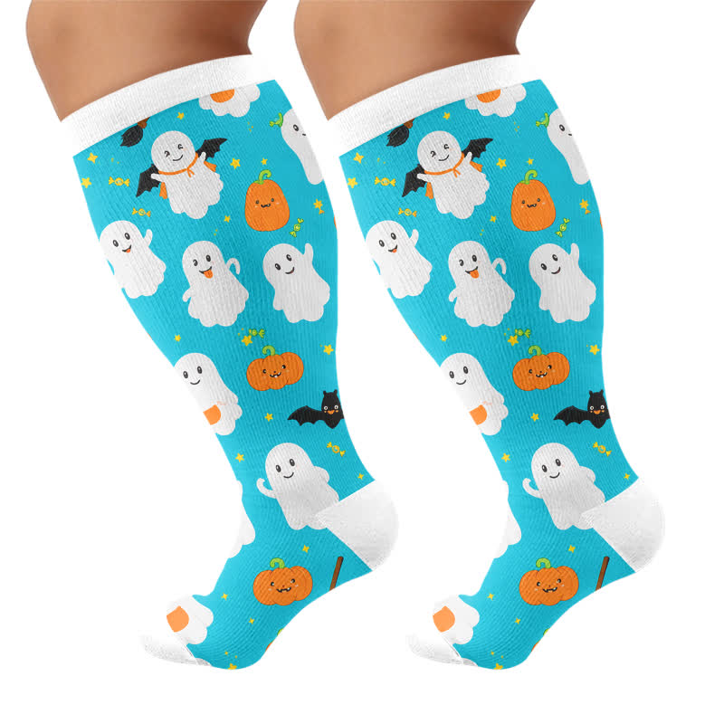 Chaussettes de compression grande taille Ghost Pumpkin - Bleu - 4XL - image 9