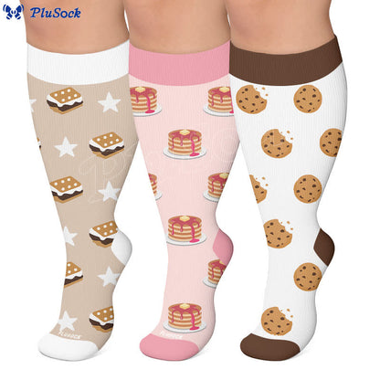 Chaussettes de compression grandes tailles Pancake Cookie - image 0