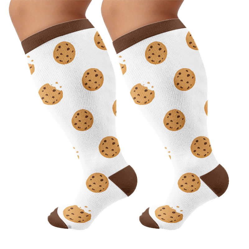 Chaussettes de compression grandes tailles Pancake Cookie - Blanc - 4XL - image 7