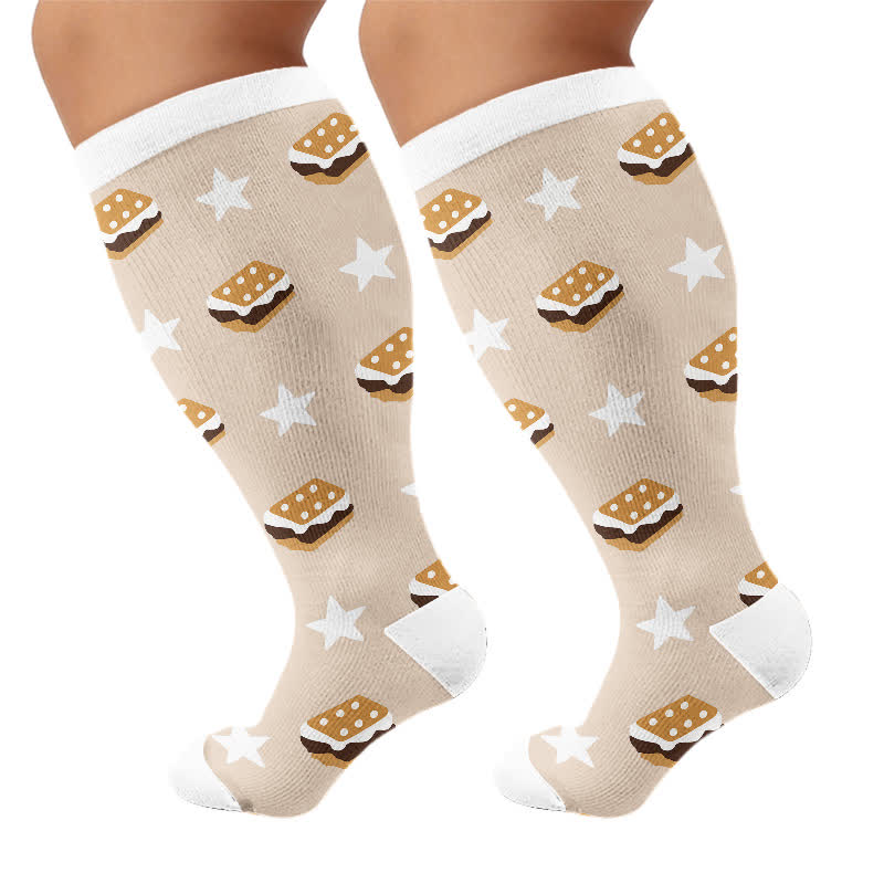 Chaussettes de compression grandes tailles Pancake Cookie - Kaki - 4XL - image 9
