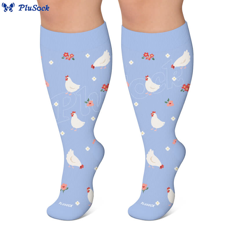 Chaussettes de compression Bunny Bloom grandes tailles - image 10