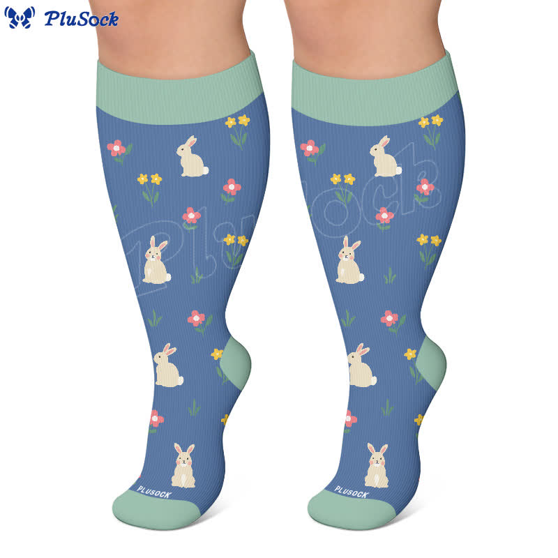 Chaussettes de compression Bunny Bloom grandes tailles - image 6