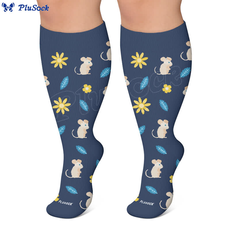 Chaussettes de compression Bunny Bloom grandes tailles - image 8