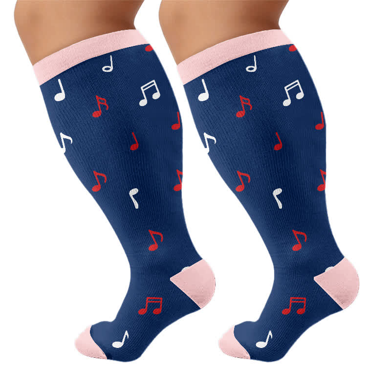 Chaussettes de compression Music Robot grande taille - Bleu marine - 4XL - image 5