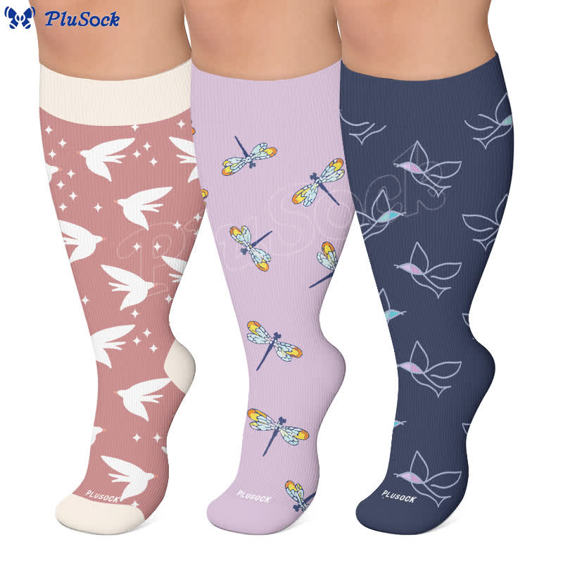 Chaussettes de compression libellule grande taille - image 0