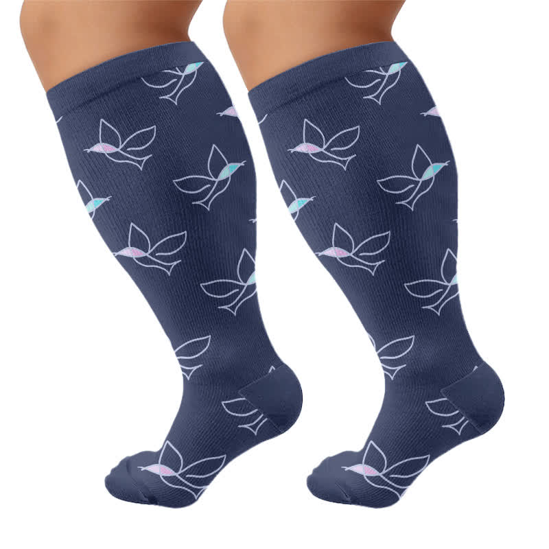 Chaussettes de compression libellule grande taille - Bleu marine - 4XL - image 9
