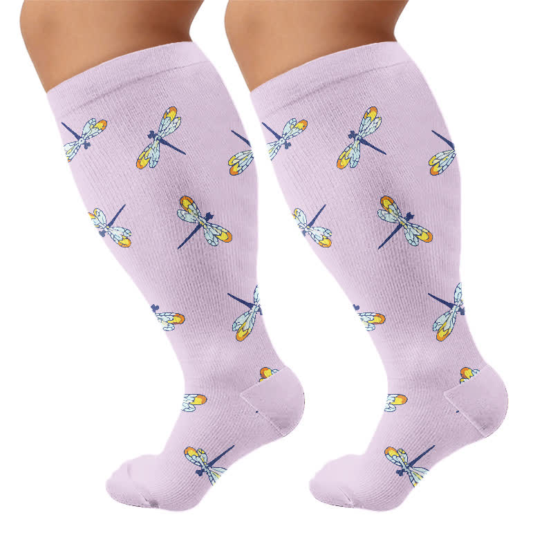 Chaussettes de compression libellule grande taille - Violet - 4XL - image 7
