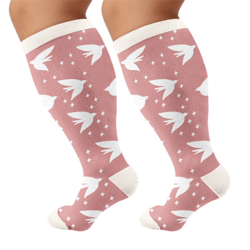 Chaussettes de compression libellule grande taille - Rose - 4XL - image 5