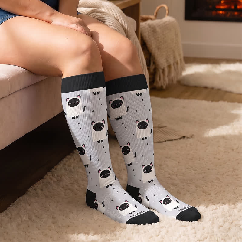 Chaussettes de compression Ghost Cat grande taille - image 3