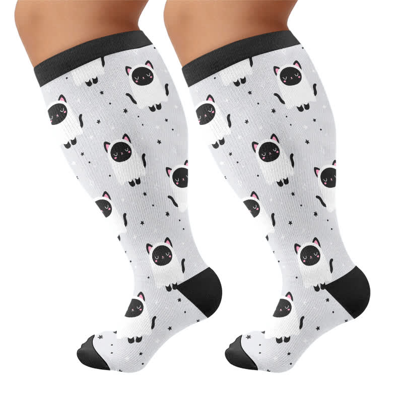 Chaussettes de compression Ghost Cat grande taille - Gris - 4XL - image 5