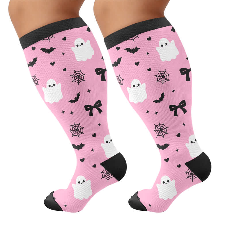 Chaussettes de compression Ghost Cat grande taille - Rose - 4XL - image 7