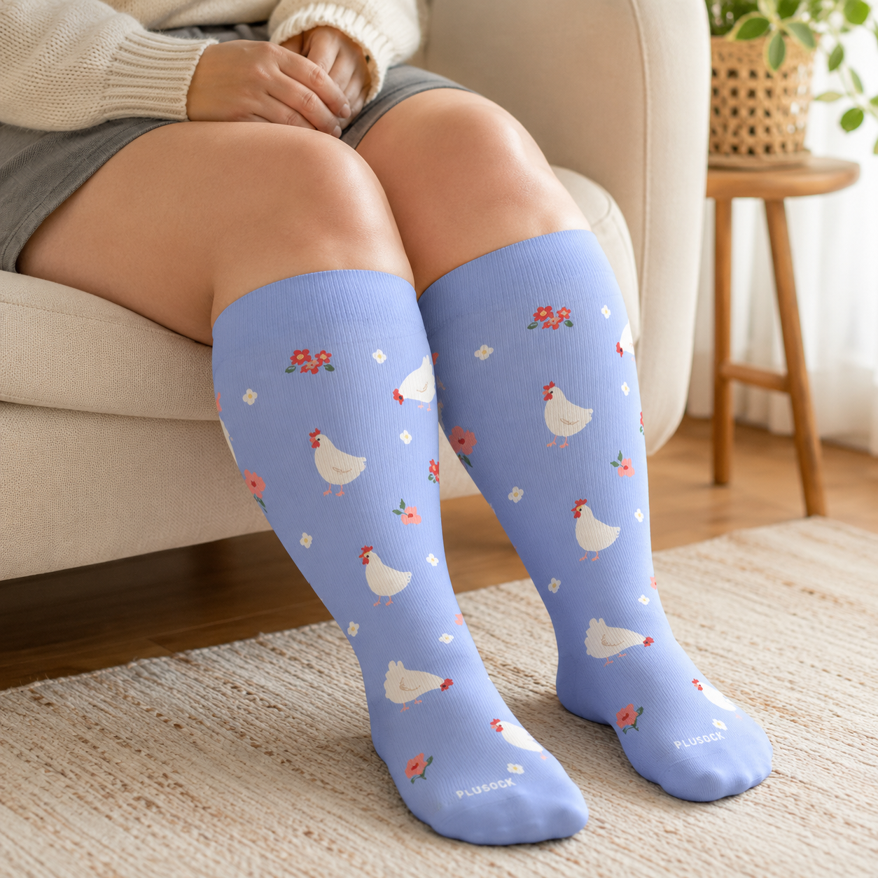 Chaussettes de compression Bunny Bloom grandes tailles - image 2