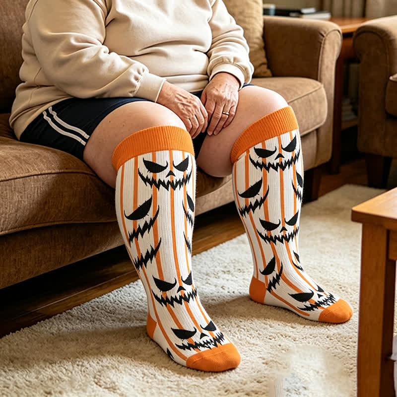 Chaussettes de compression Black Cat Bat grande taille - Orange - 4XL - image 1