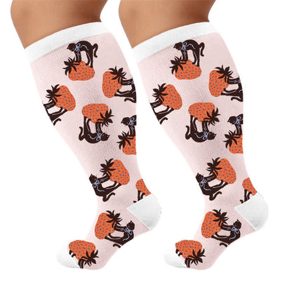 Chaussettes de compression grandes tailles à rayures en forme de cœur et de chat - image 10