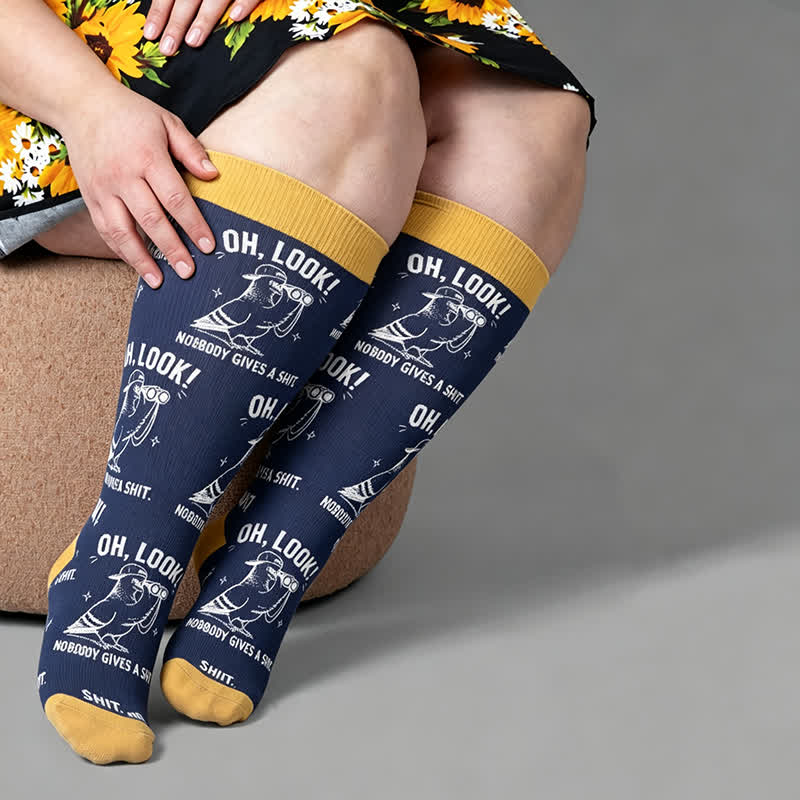 Chaussettes de compression Pigeon grandes tailles - Bleu - 4XL - image 1