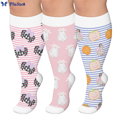 Chaussettes de compression grandes tailles à rayures Spider Ghost - image 0
