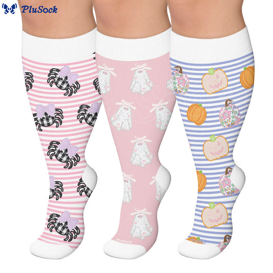 Chaussettes de compression grandes tailles à rayures Spider Ghost - image 0