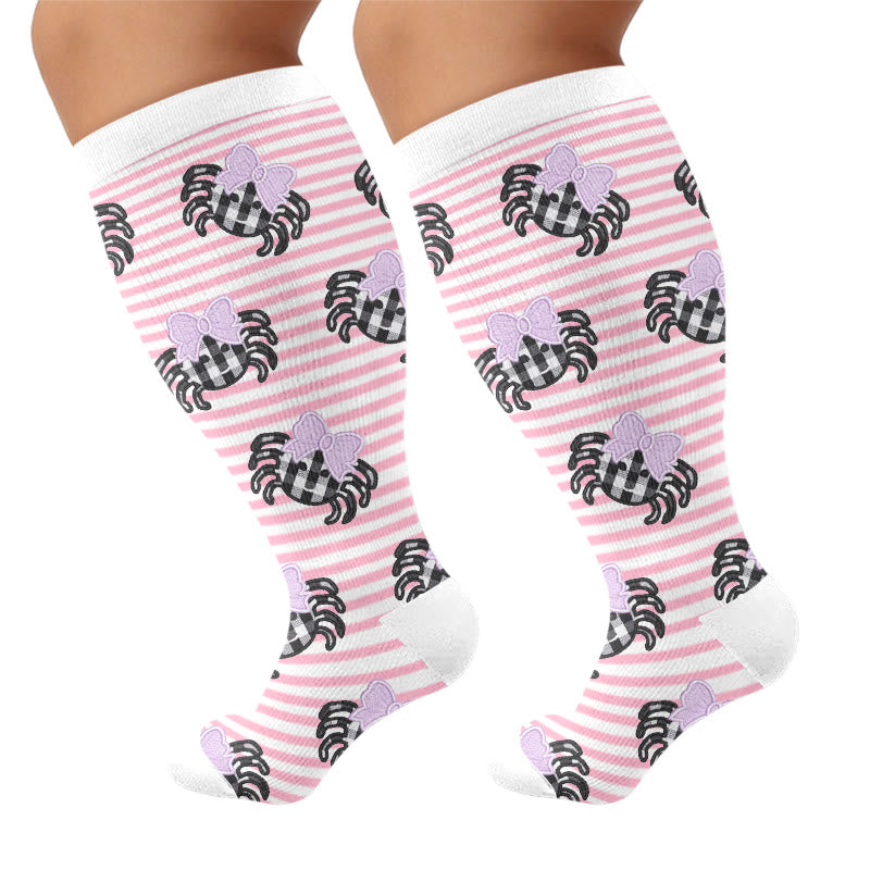Chaussettes de compression grandes tailles à rayures Spider Ghost - Rose clair - 4XL - image 7