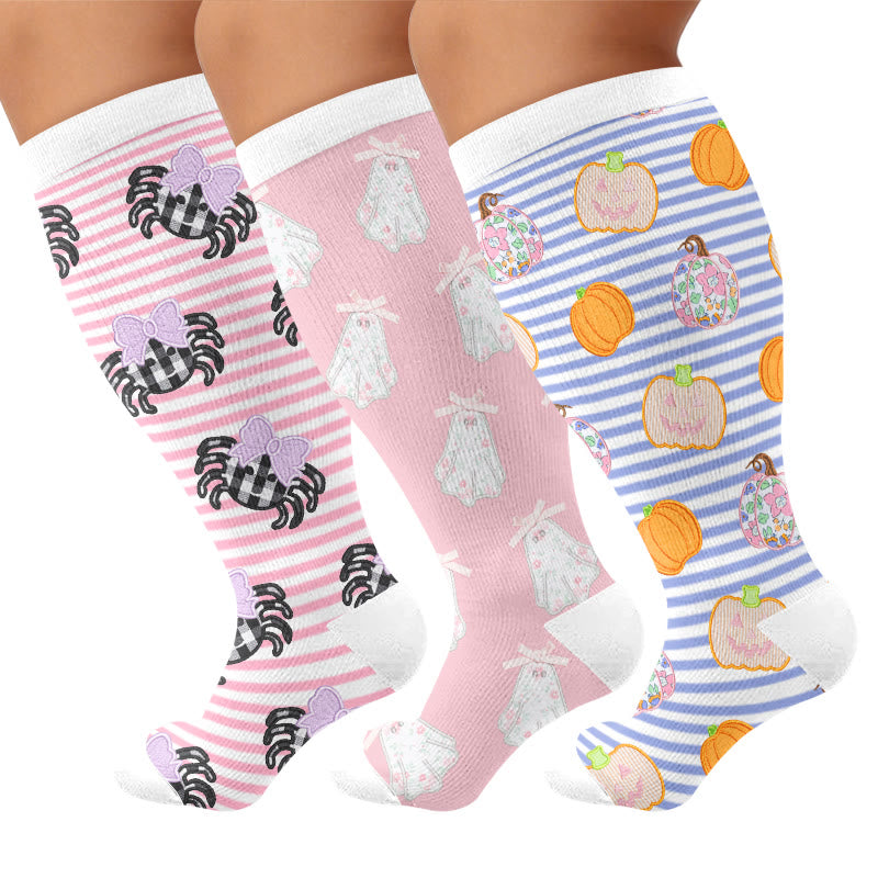 Chaussettes de compression grandes tailles à rayures Spider Ghost - image 4