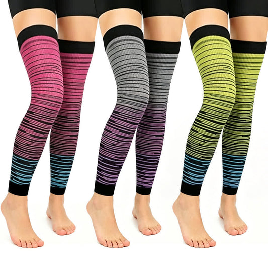 Manchons de compression montants à rayures dégradées (3 paires) - Multicolore - L/XL - image 0