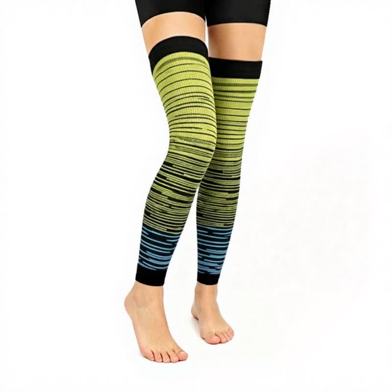 Manchons de compression montants à rayures dégradées (3 paires) - Jaune - L/XL - image 2