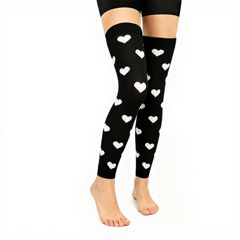 Manchons de compression montants de cuisse bicolores noir et rose (3 paires) - Noir - L/XL - image 2