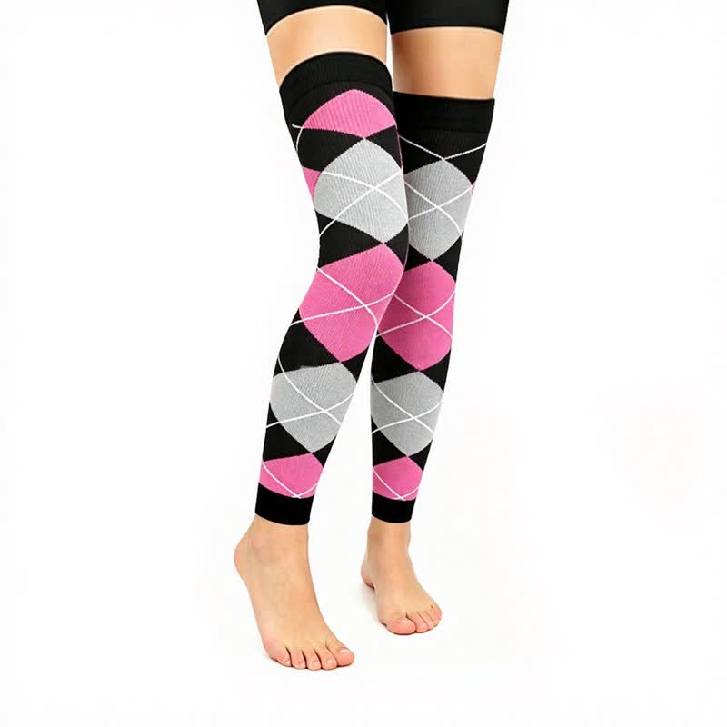 Manchons de compression montants de cuisse bicolores noir et rose (3 paires) - Rhombe - L/XL - image 3