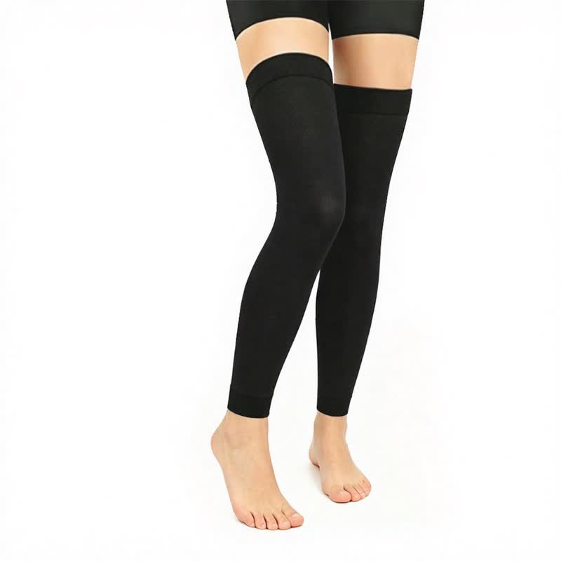 Manchons de compression noirs classiques montants vers les cuisses (3 paires) - Noir - L/XL - image 1