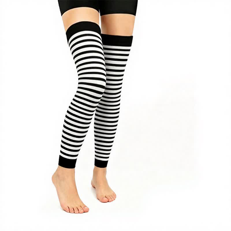 Manchons de compression noirs classiques montants vers les cuisses (3 paires) - Bande - L/XL - image 2