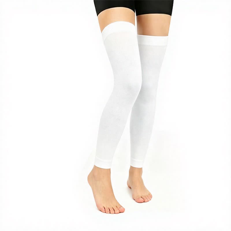 Manchons de compression hauts pour cuisses, couleur unie (3 paires) - Blanc - L/XL - image 3